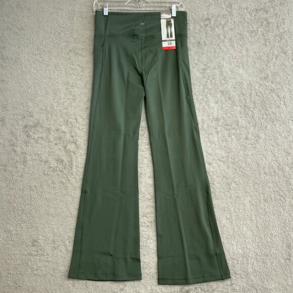 NEW Gap Fit Women's M Green Flare Leggings Green Side Pocket - Picture 6 of 15